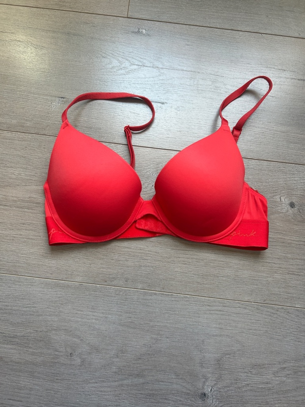 Pink Red Push-up Bra 32C